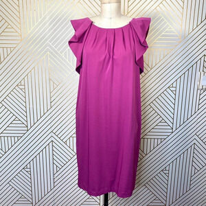 Diane von Furstenberg Finn Ruffle Dress Fuchsia